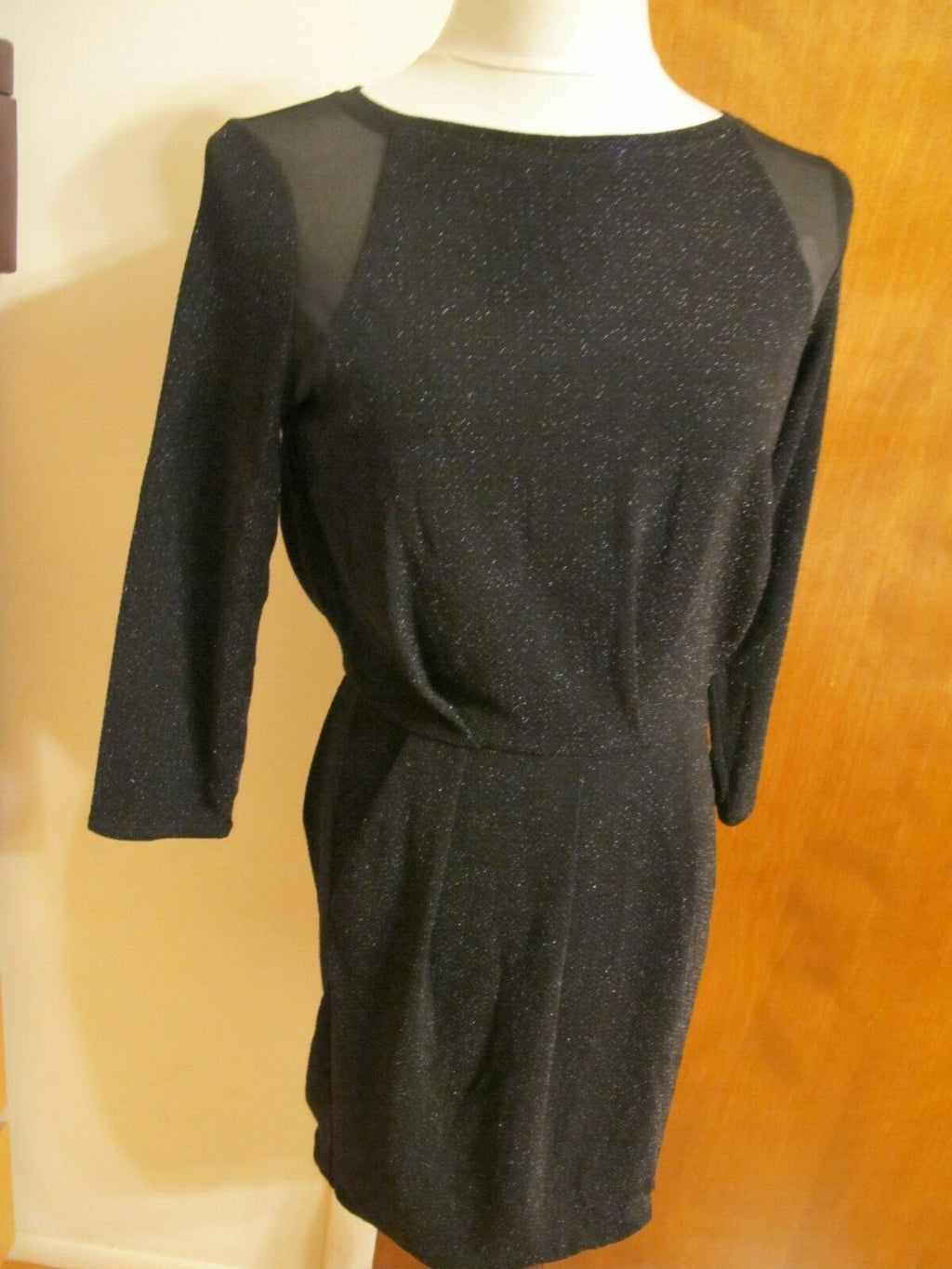 Rachel Roy women's stylish evening black mesh lined dress small