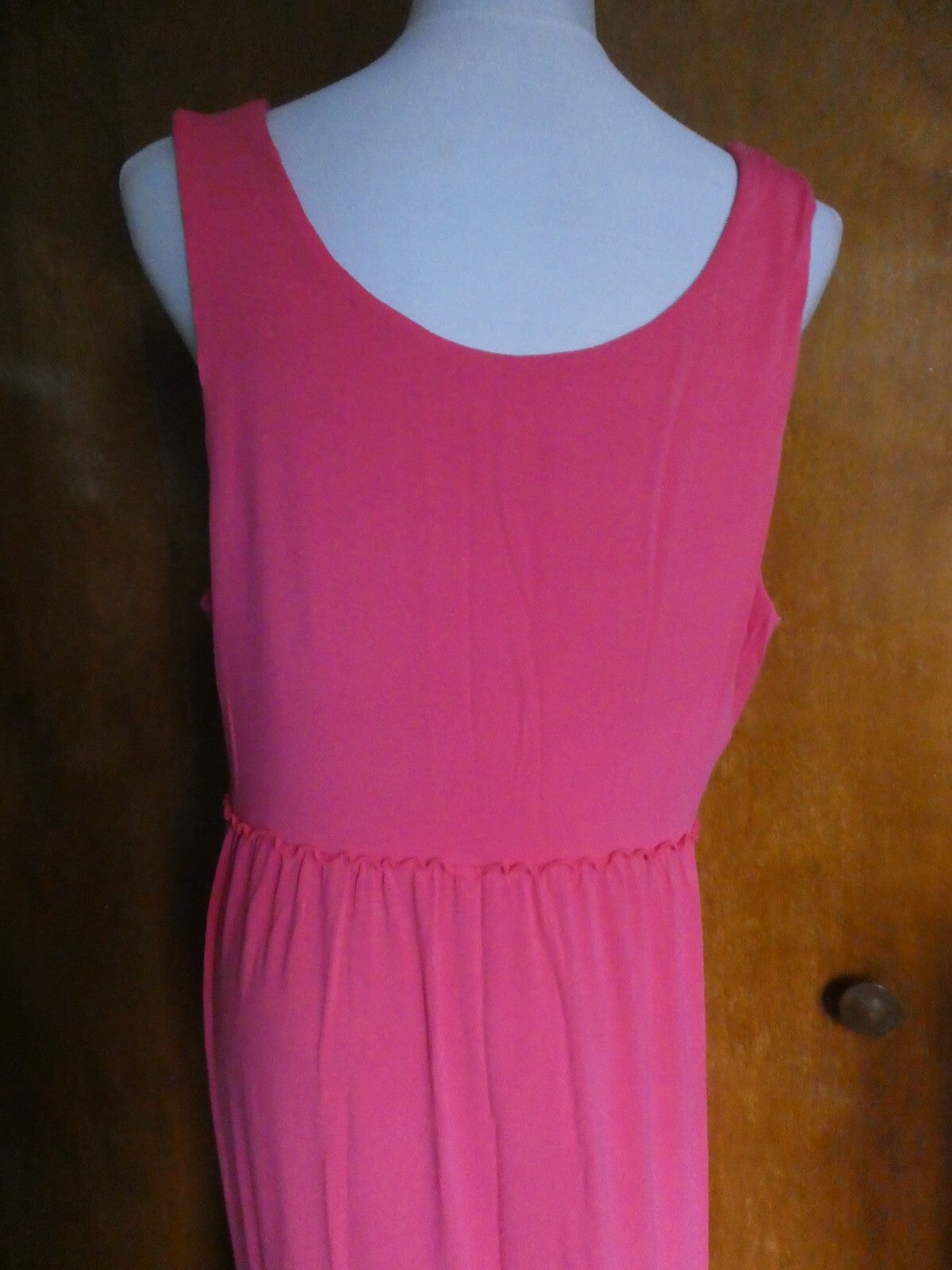 Chico's Women's Pink Maxi Detailed Rayon Dress Size 3 US Size Large