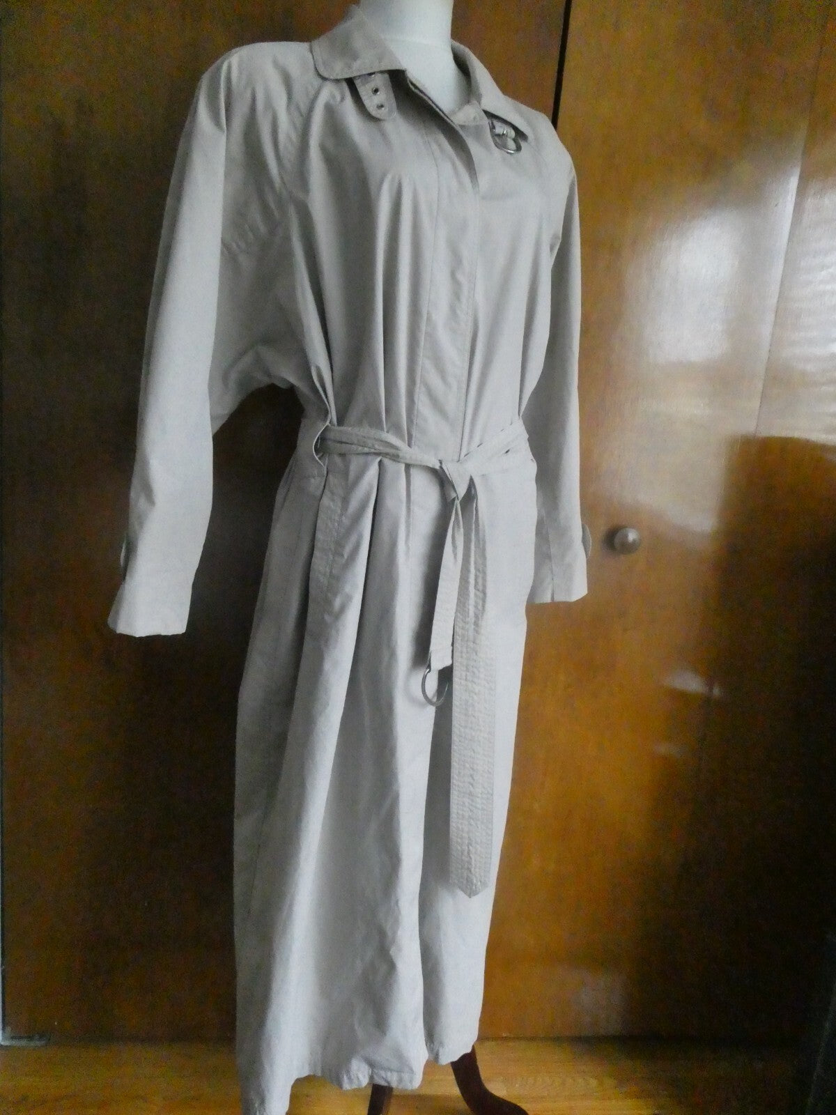 Misty Harbor Women’s Beige Long Trench Coat VTG Size 14