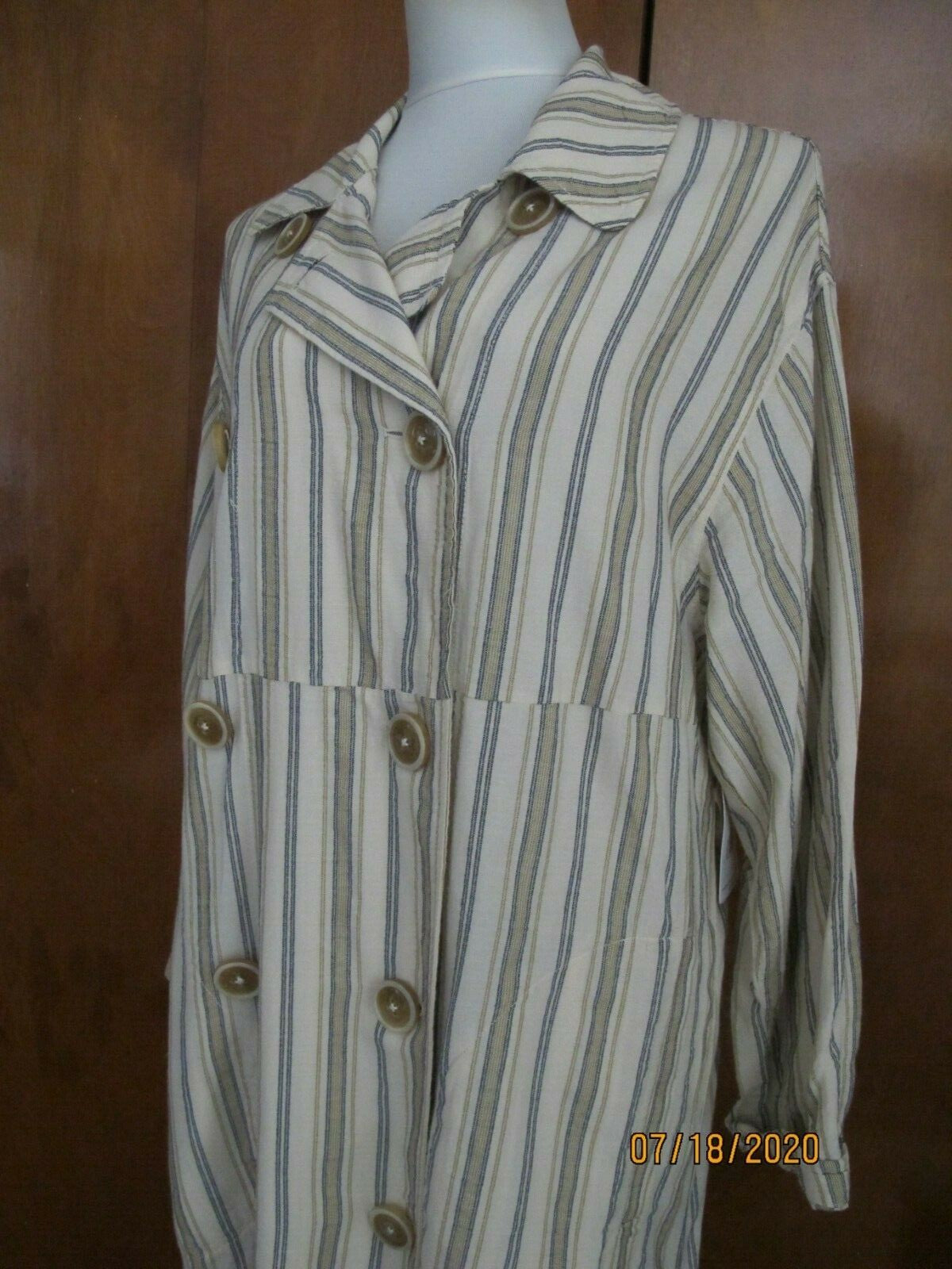 Free People Women's Sweet Melody Stripe Trench Coat Duster Xsmall (fits medium)