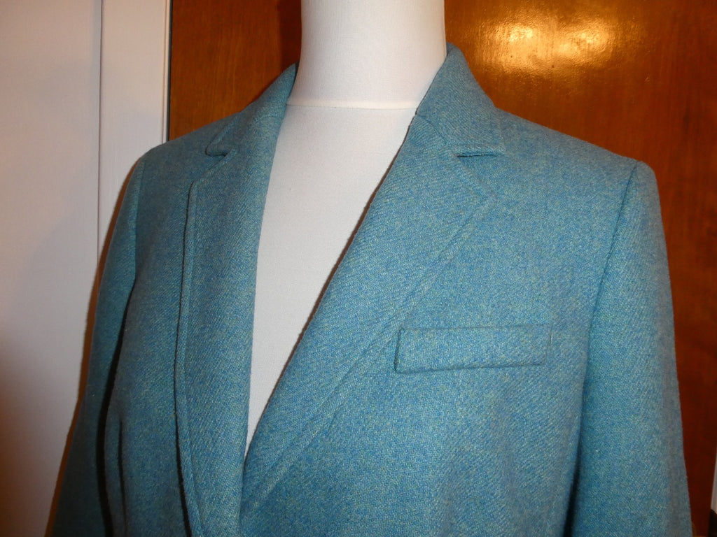 Talbots Women’s Blazer Size 8 Teal Wool Blend Career Business Jacket Lined