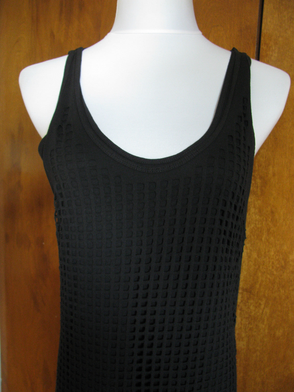 Denim & Supply women's black perforated overlay maxi New dress 