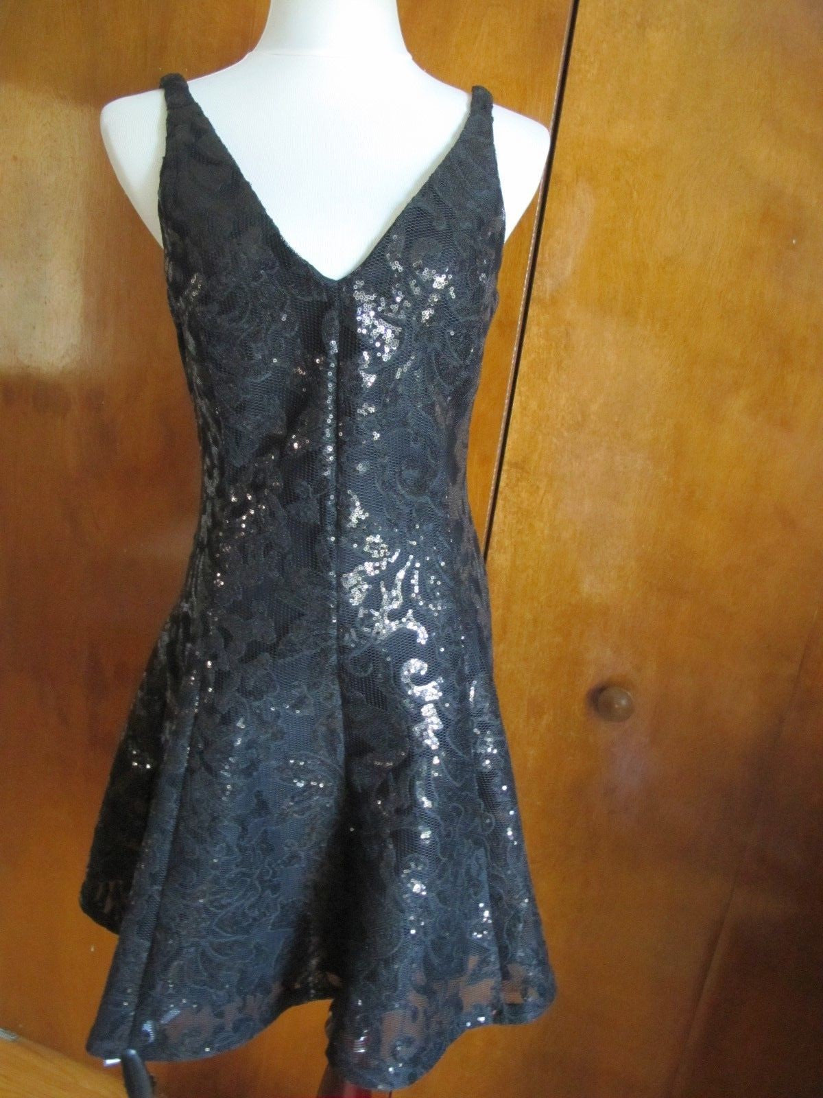 Ralph Lauren womens black evening A-line dress Size 8