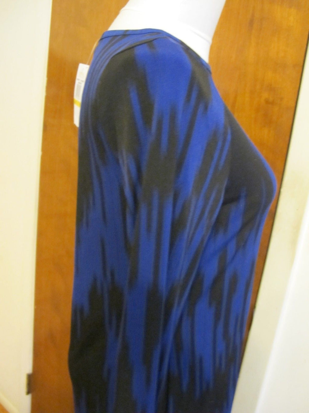 Michael Kors women’s black blue boat neck jersey shift long sleeve dress Medium