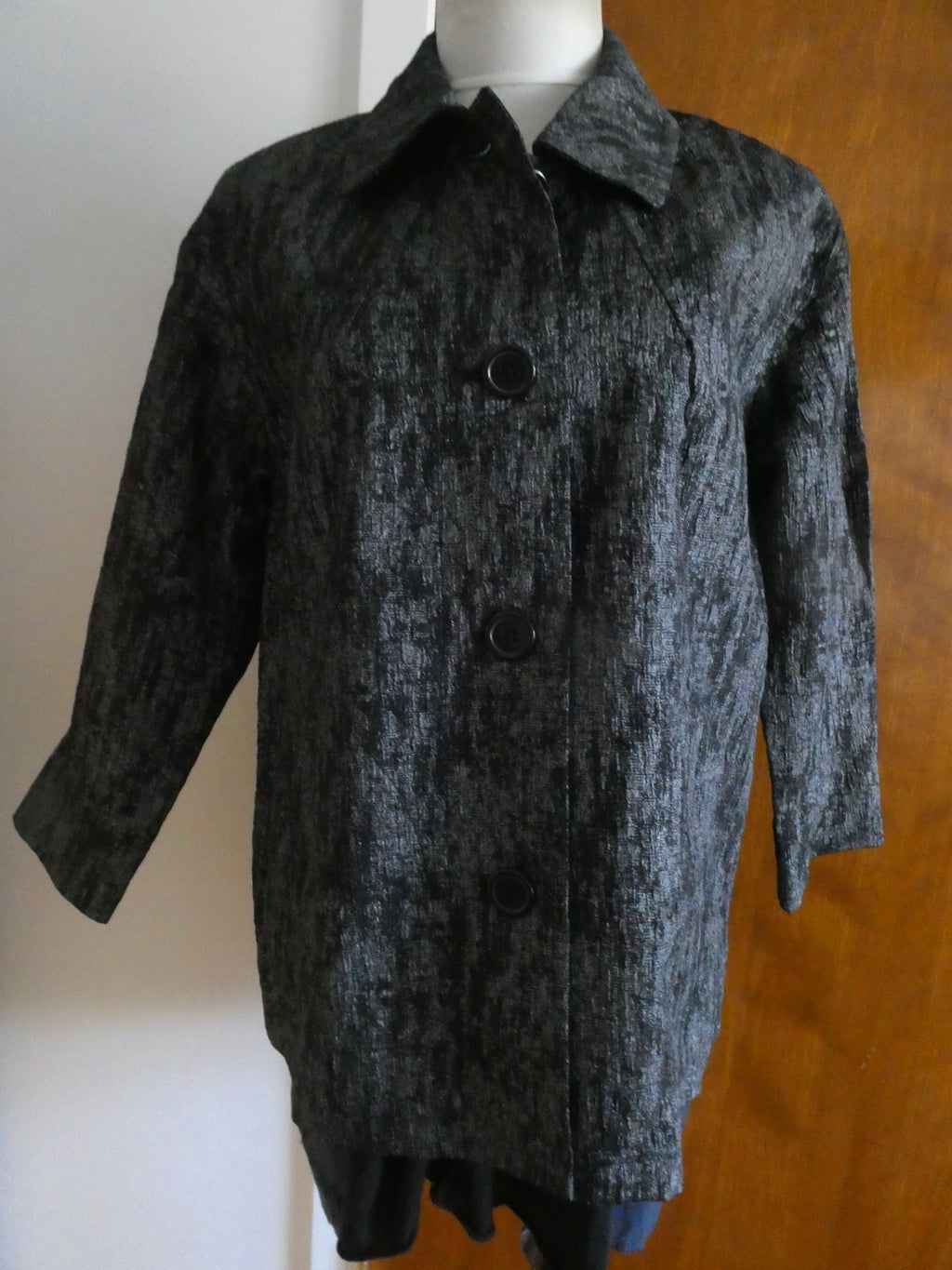 Linea By Louis Dellolio black/gray 4 Button with Pockets Blazer Jacket medium