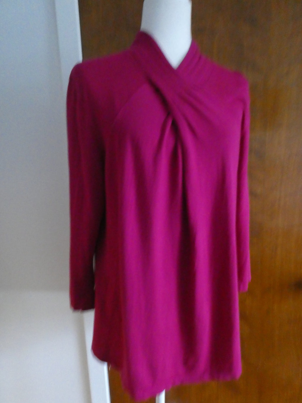 Jones New York Signature Women's Sweater Top Magenta Pink Cotton Modal Size 1X