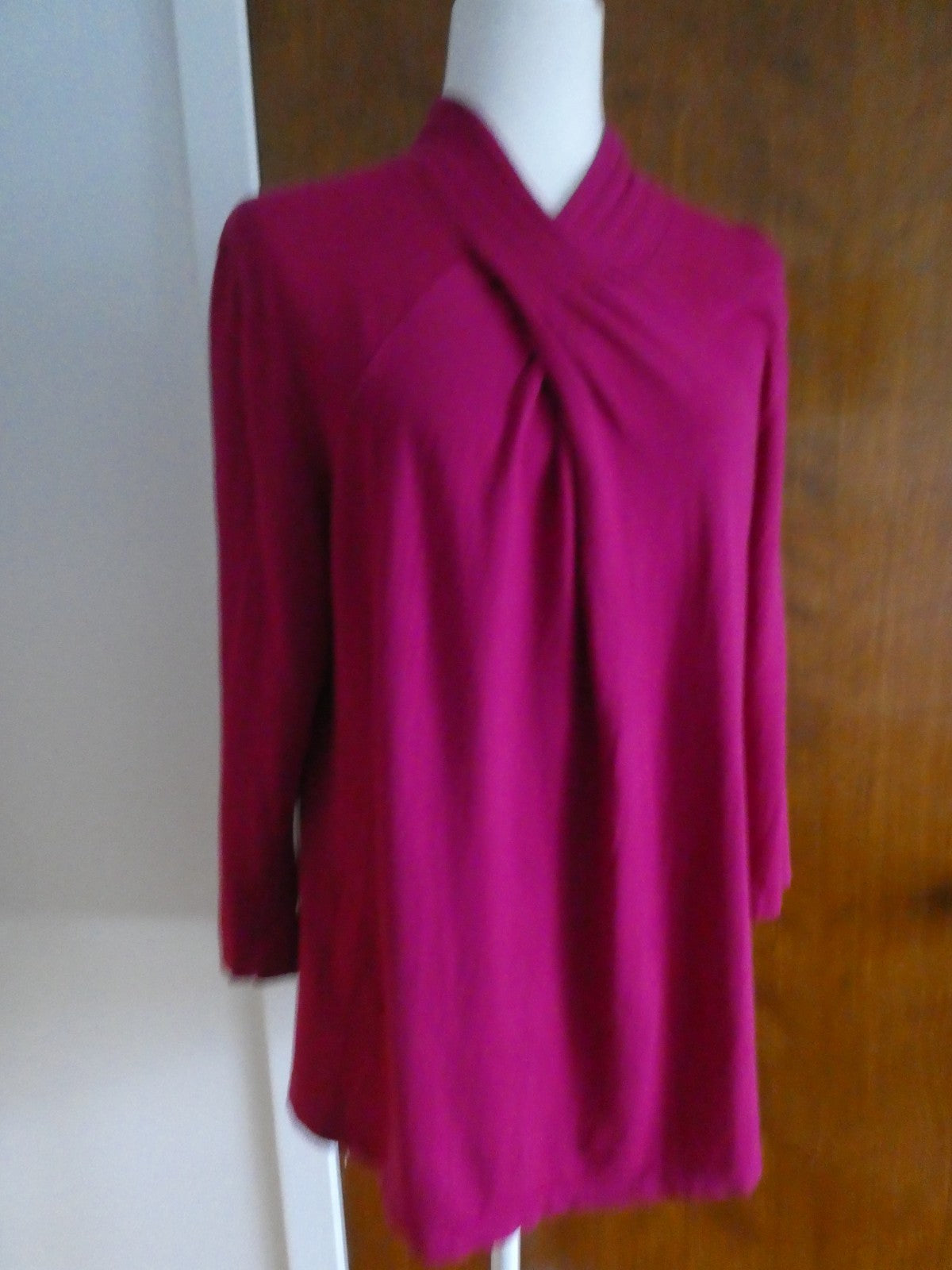 Jones New York Signature Women's Sweater Top Magenta Pink Cotton Modal Size 1X