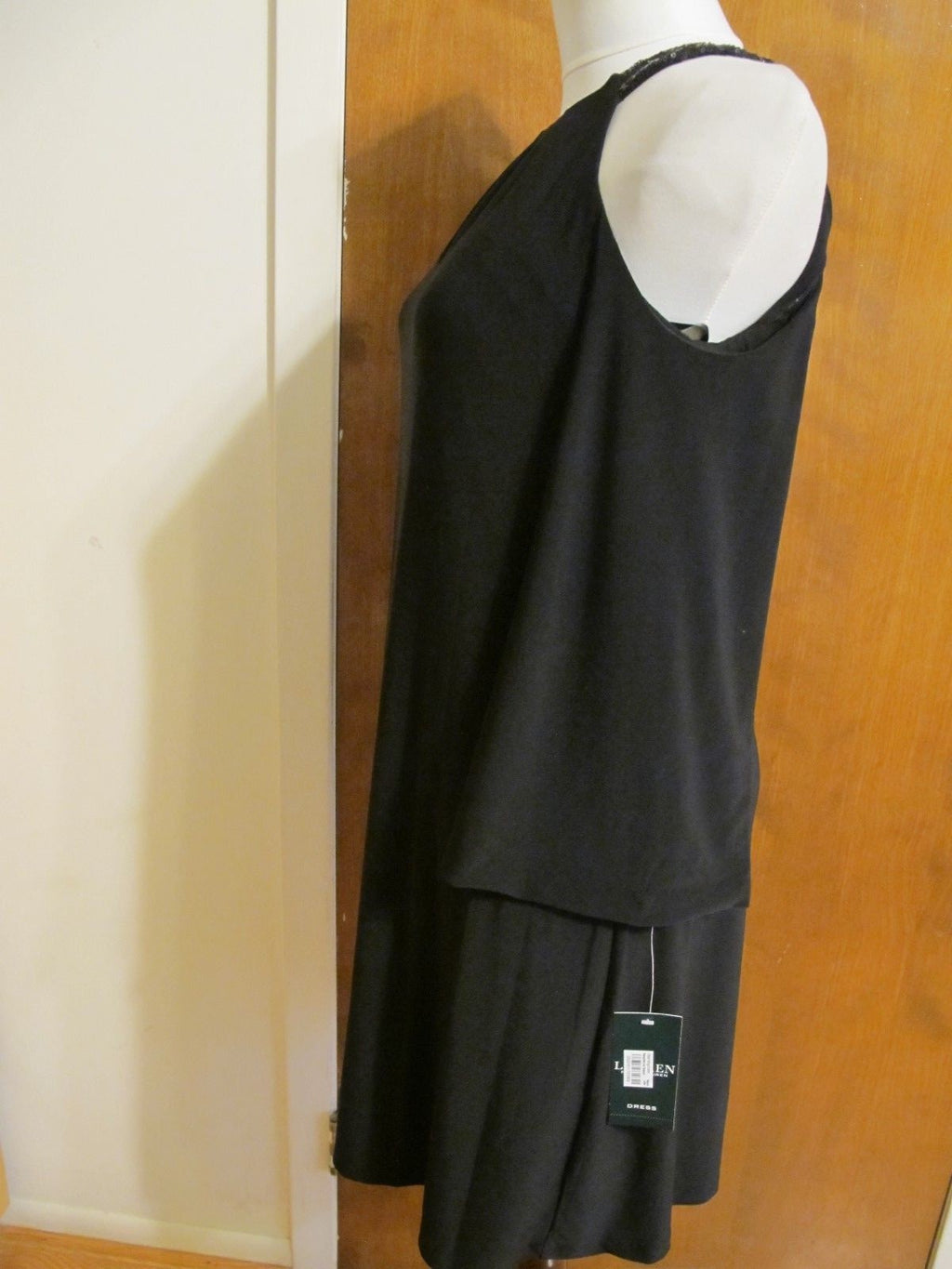 Lauren Ralph Lauren Women Black Lined Evening Cutout A-line Dress Size 4, 14