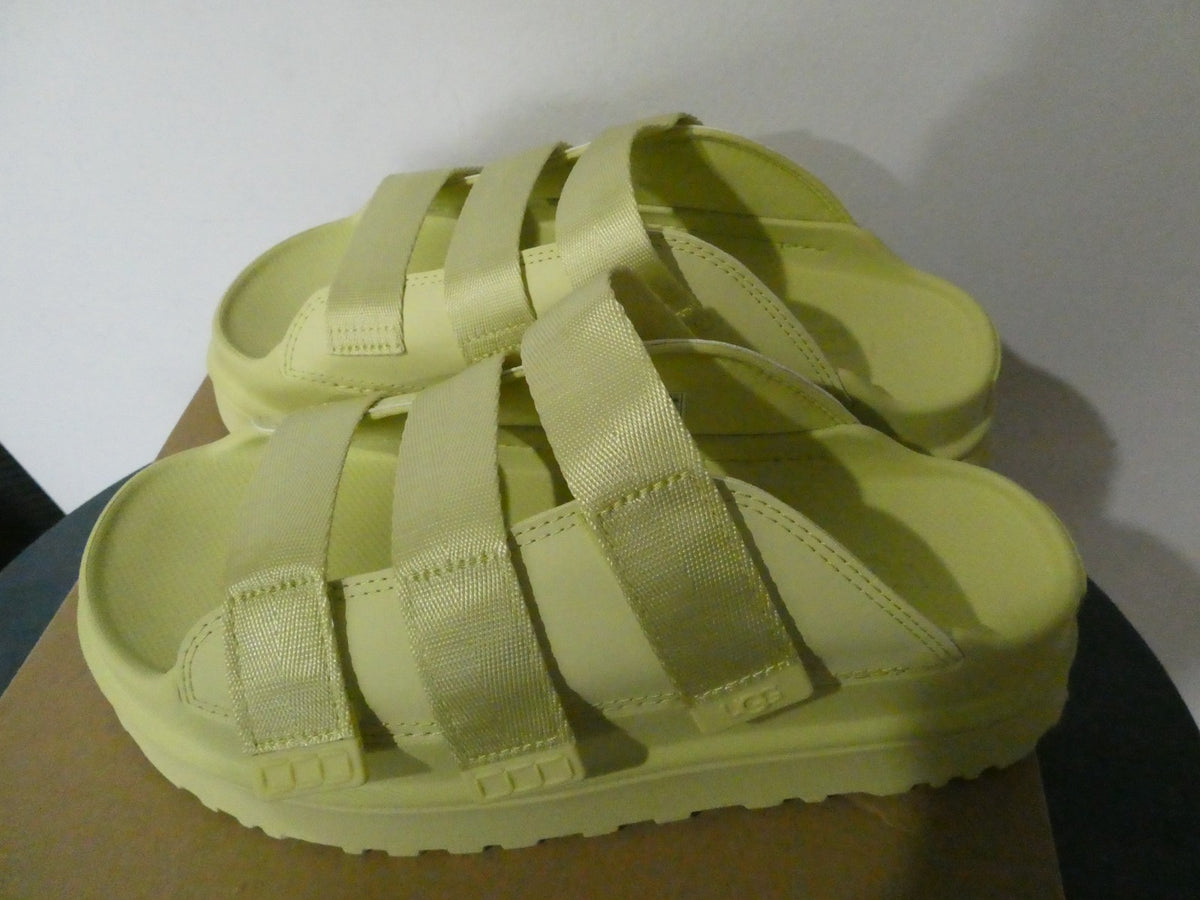 UGG GoldenGlow Slide Sandals Women Yellow Platform 1167430 Adjustable Straps 10