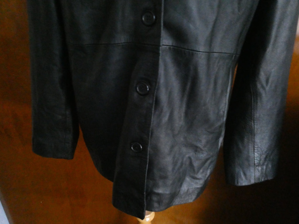 Style & Co Women’s Black Leather Jacket Coat Size XLarge