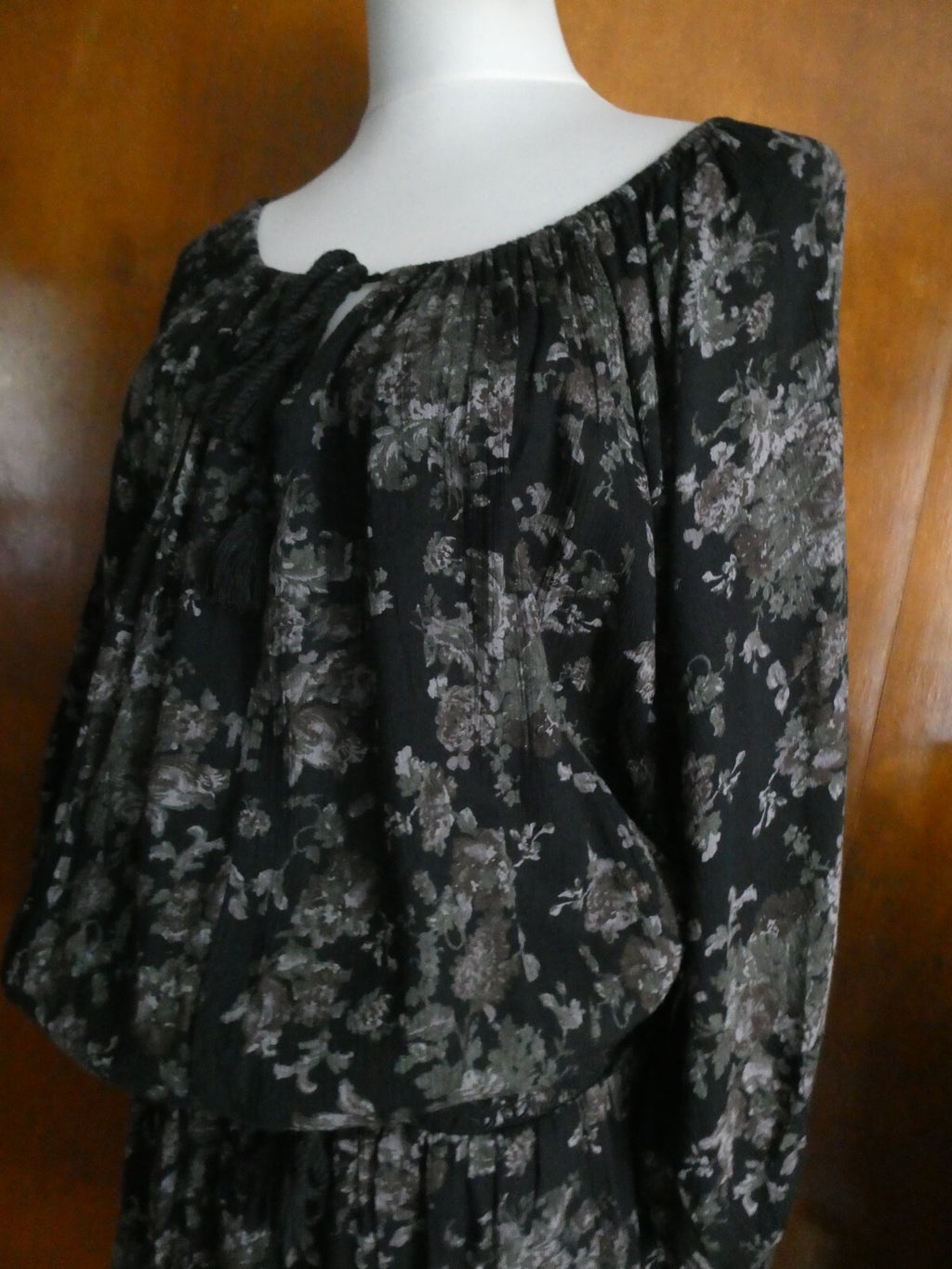 Denim & Supply Ralph Lauren Floral Printed Mini Dress Black Large