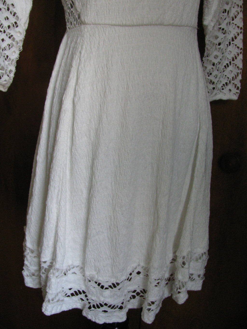 Free People womens snow lined crocheted soft rayon flare dress New