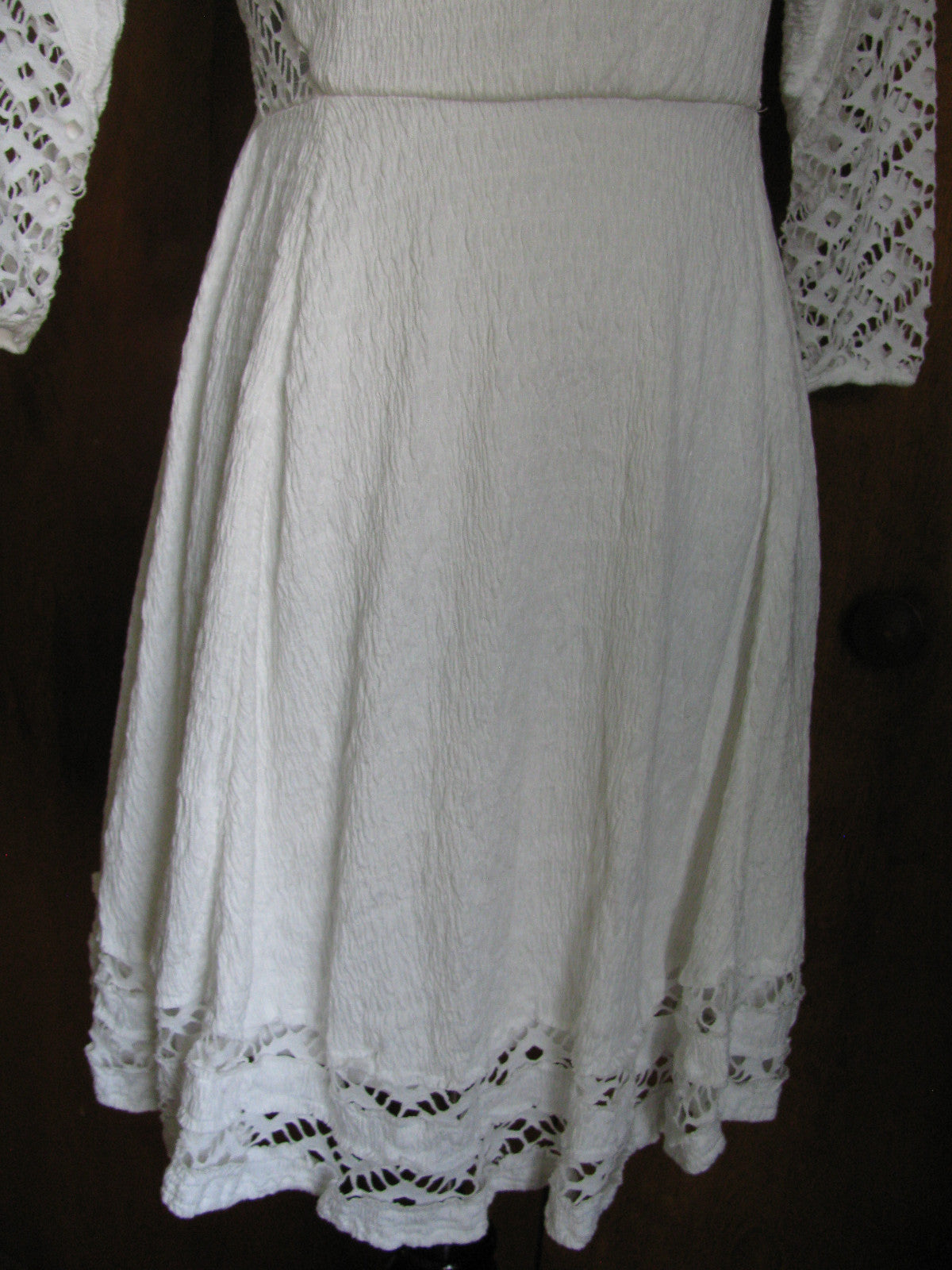 Free People womens snow lined crocheted soft rayon flare dress New