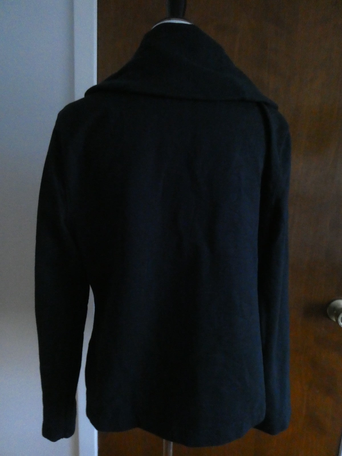Lauren Jeans Co Black Cotton Wrap Jacket Shawl Collar Belted Women's XLarge