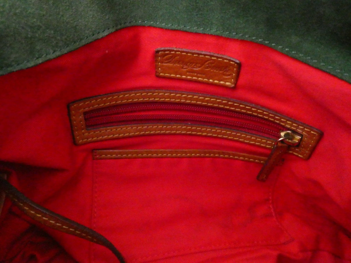 Vintage Dooney & Bourke AWL British Tan Leather Large Hobo Shoulder Bag USA