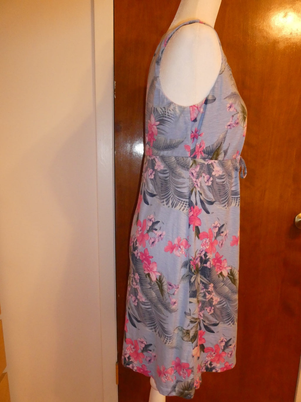 Tommy Bahama Women's Petite S/P Floral Tropical Summer Dress Cotton Modal Blue 
