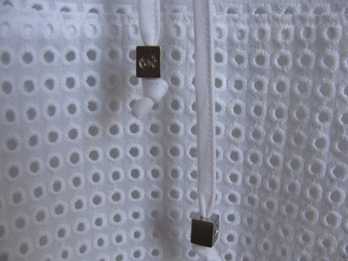 Michael Kors women’s white cotton eyelet mini dress New