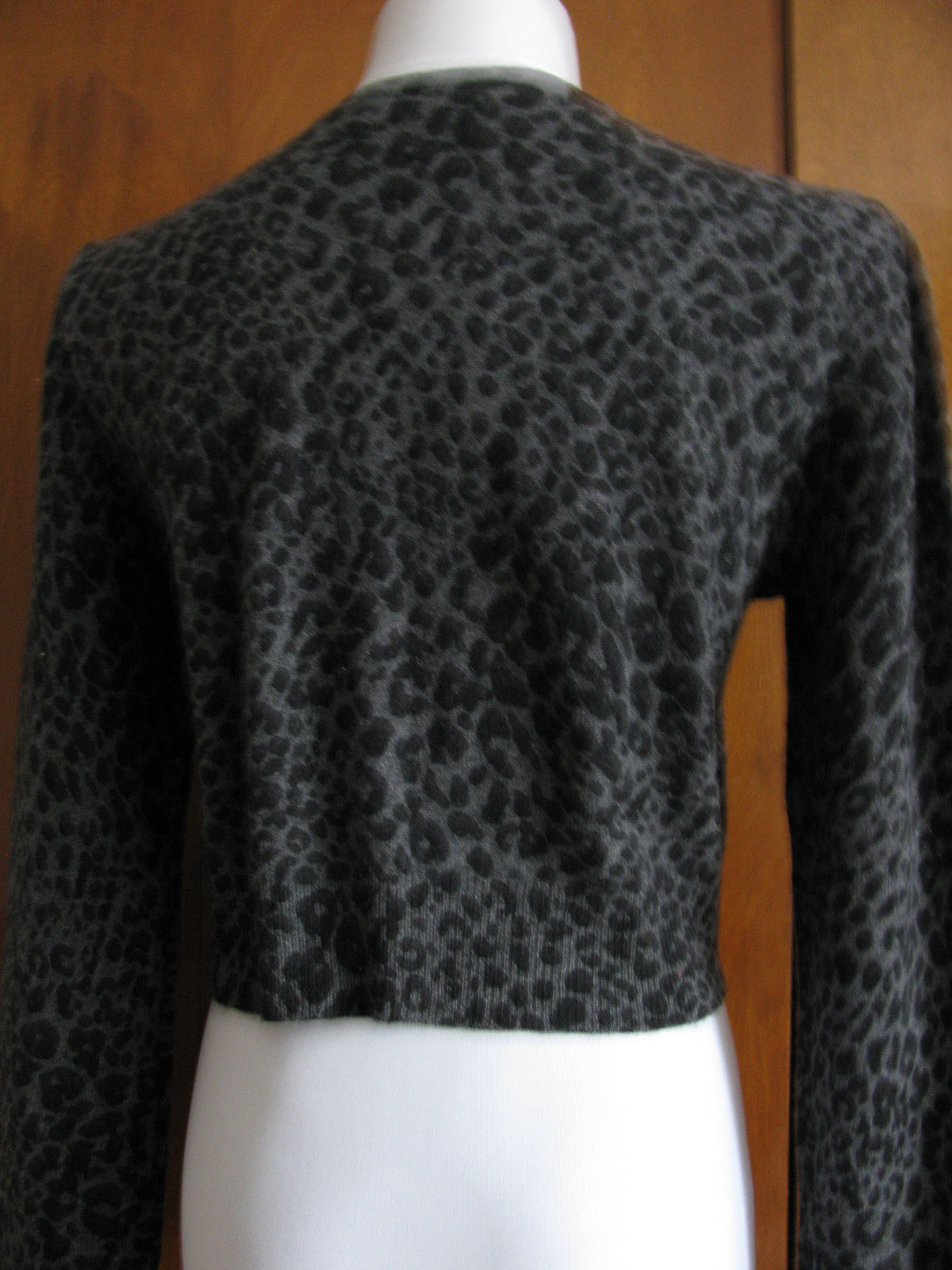Aqua women's gray/black leo print cashmere cardigans New
