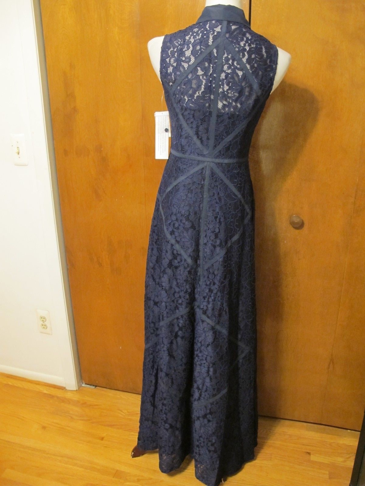 Aidan Mattox women's navy evening fitted A-line maxi New dress 
