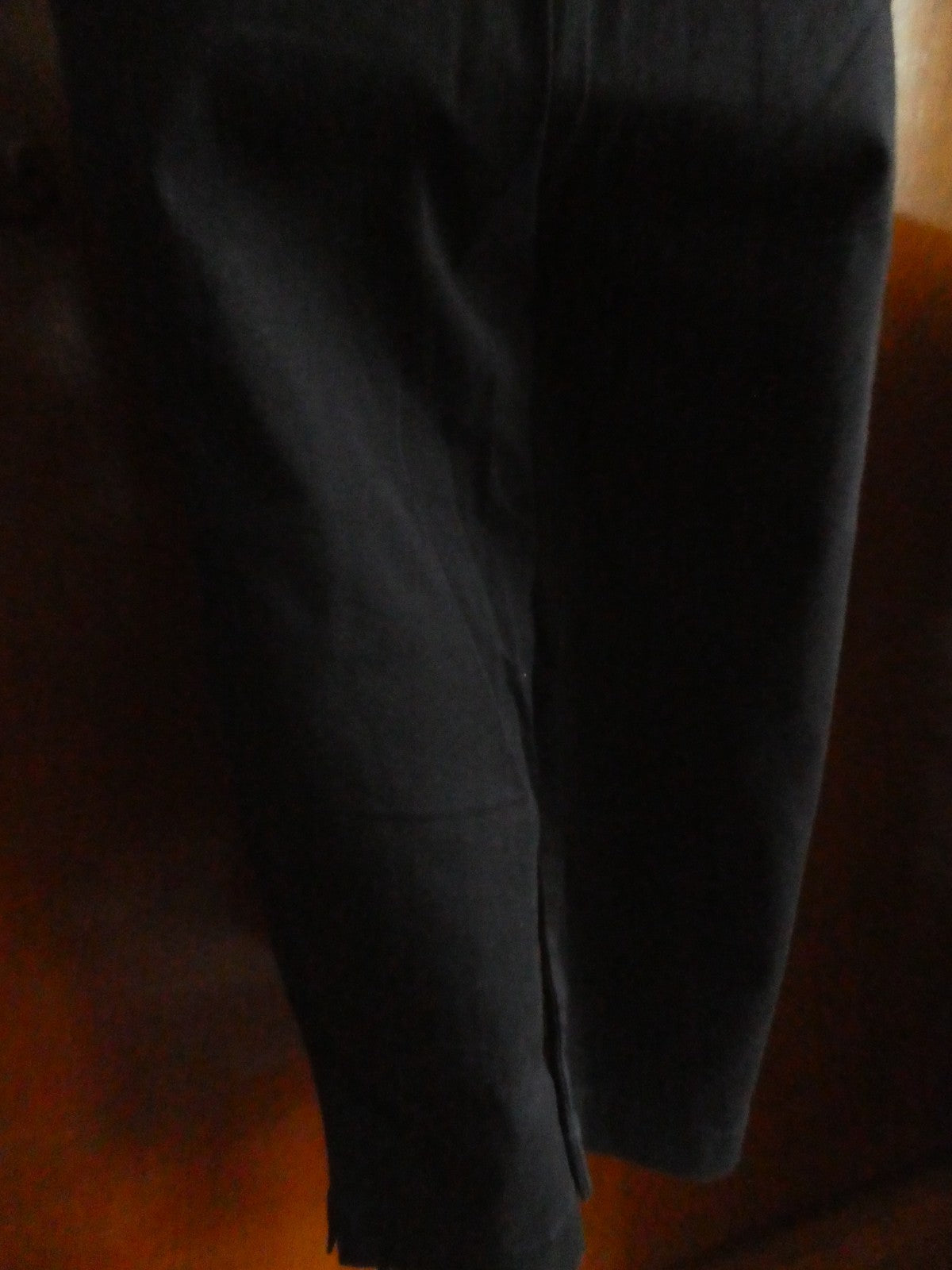 Lee Khakis Navy Women Capris Size 4 Medium Mid Rise Stretch Cotton Below Knee