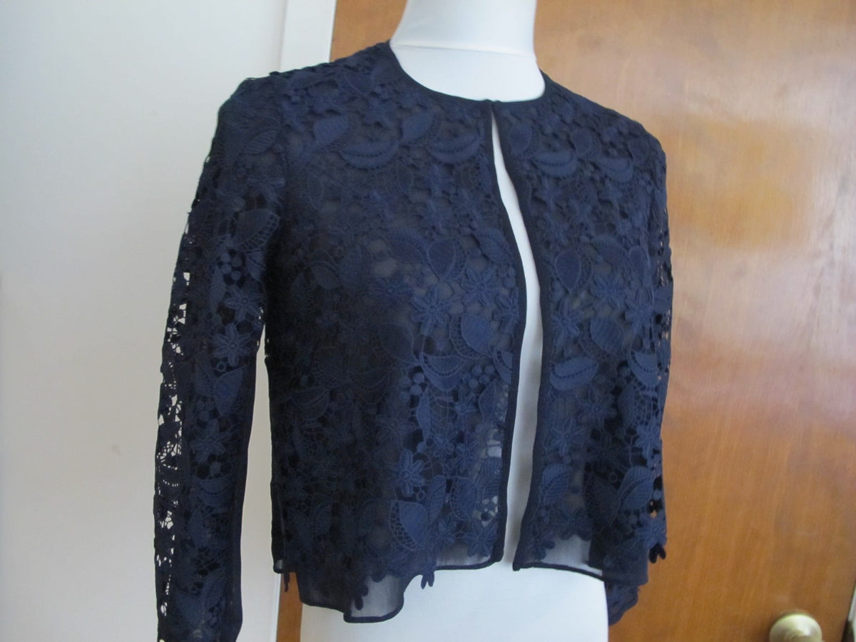 Ralph Lauren women's navy lined evening cardigan size 4new with tag