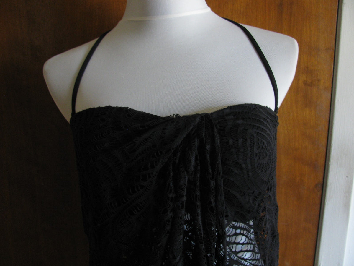 Ralph Lauren black detailed bedding suit top size 12 NWT