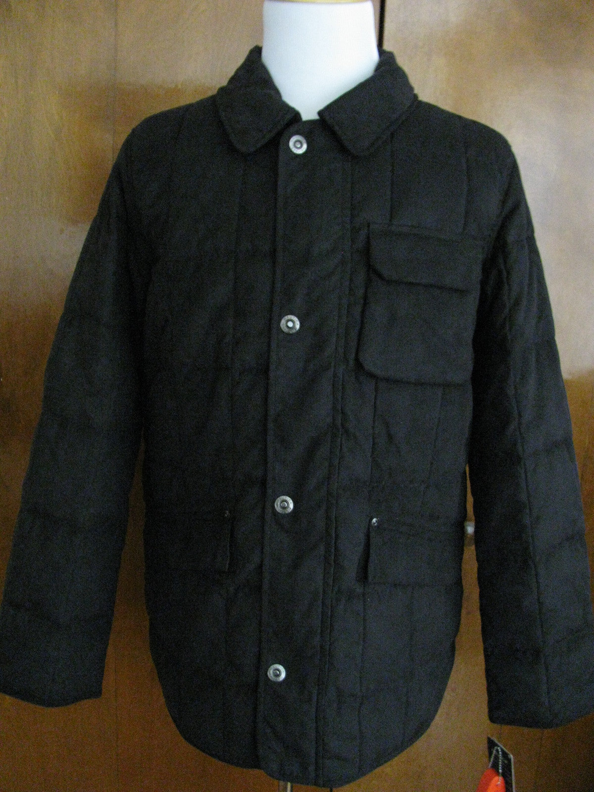 Nautica Men's Black Faux Suede Quilt Jacket Coat Size Medium New