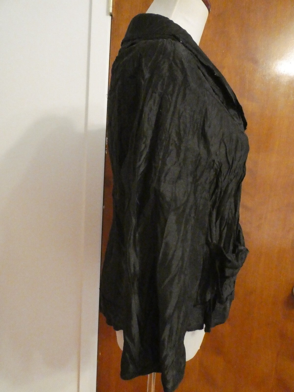 Vers Australia womens black lightweight crinkle dress jacket size14 (fits sz 12)