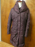 Tahari Women's Burgundy Down Puffer Winter Detailed Coat Jacket Small