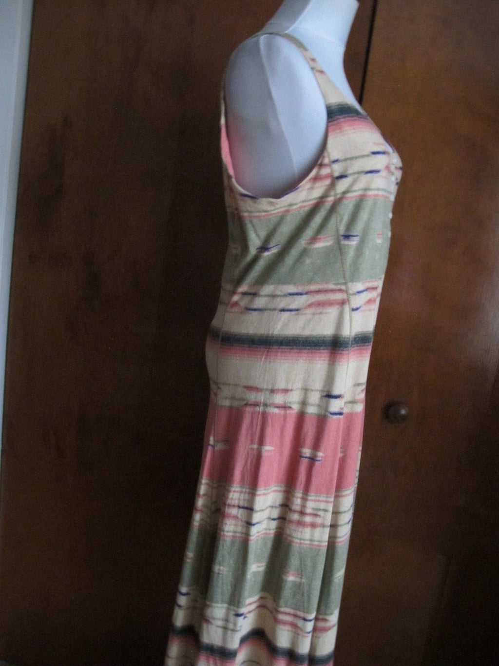 Lauren Jeans CO Women's multi color fitted A-line lined maxi dress Medium New