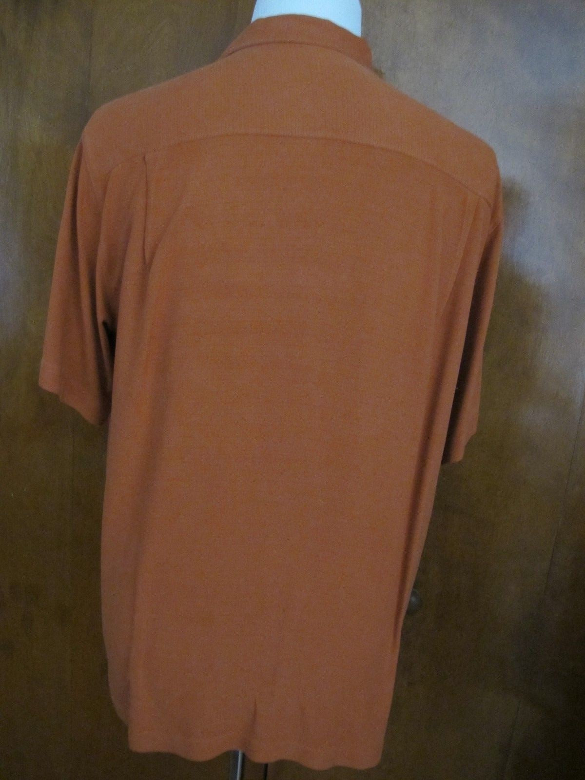 Tommy Bahama Mens Silk Brown Florals Print Embroidered Camp Shirt Size Large