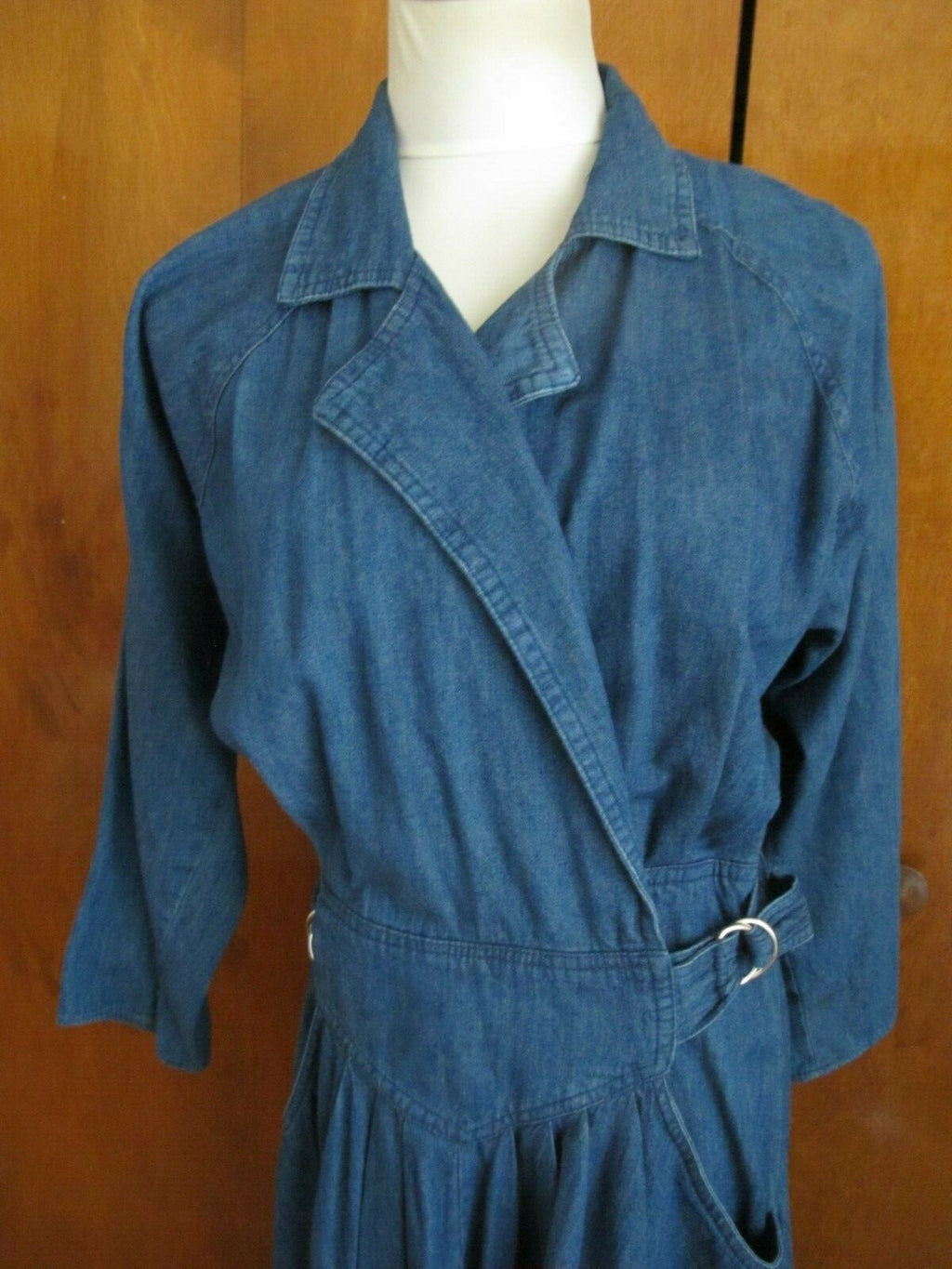Fads Women's Blue Jean Long A-line Dress Cotton Size 7/8