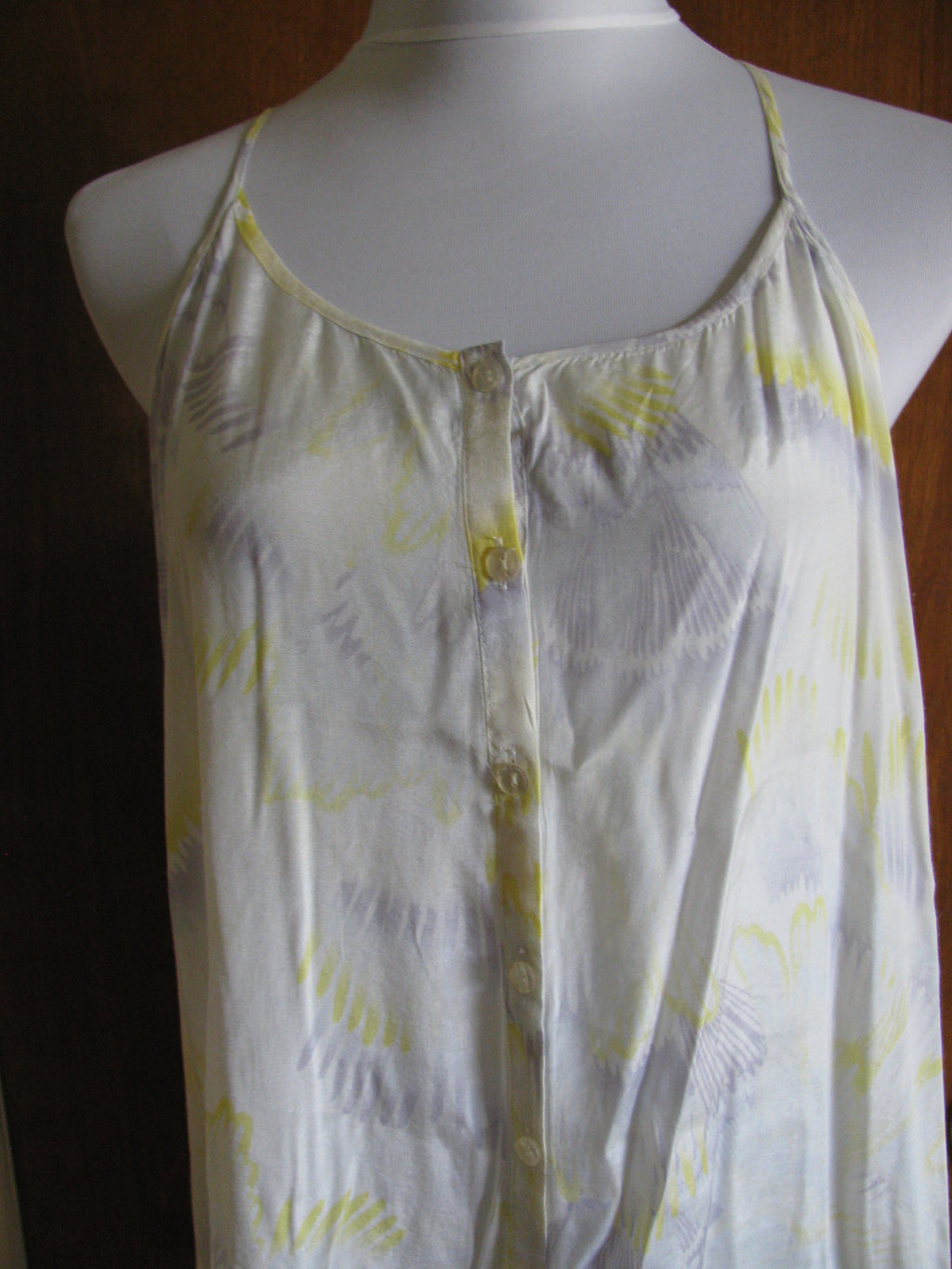 Free People women's ivory comb print sheer dress large 