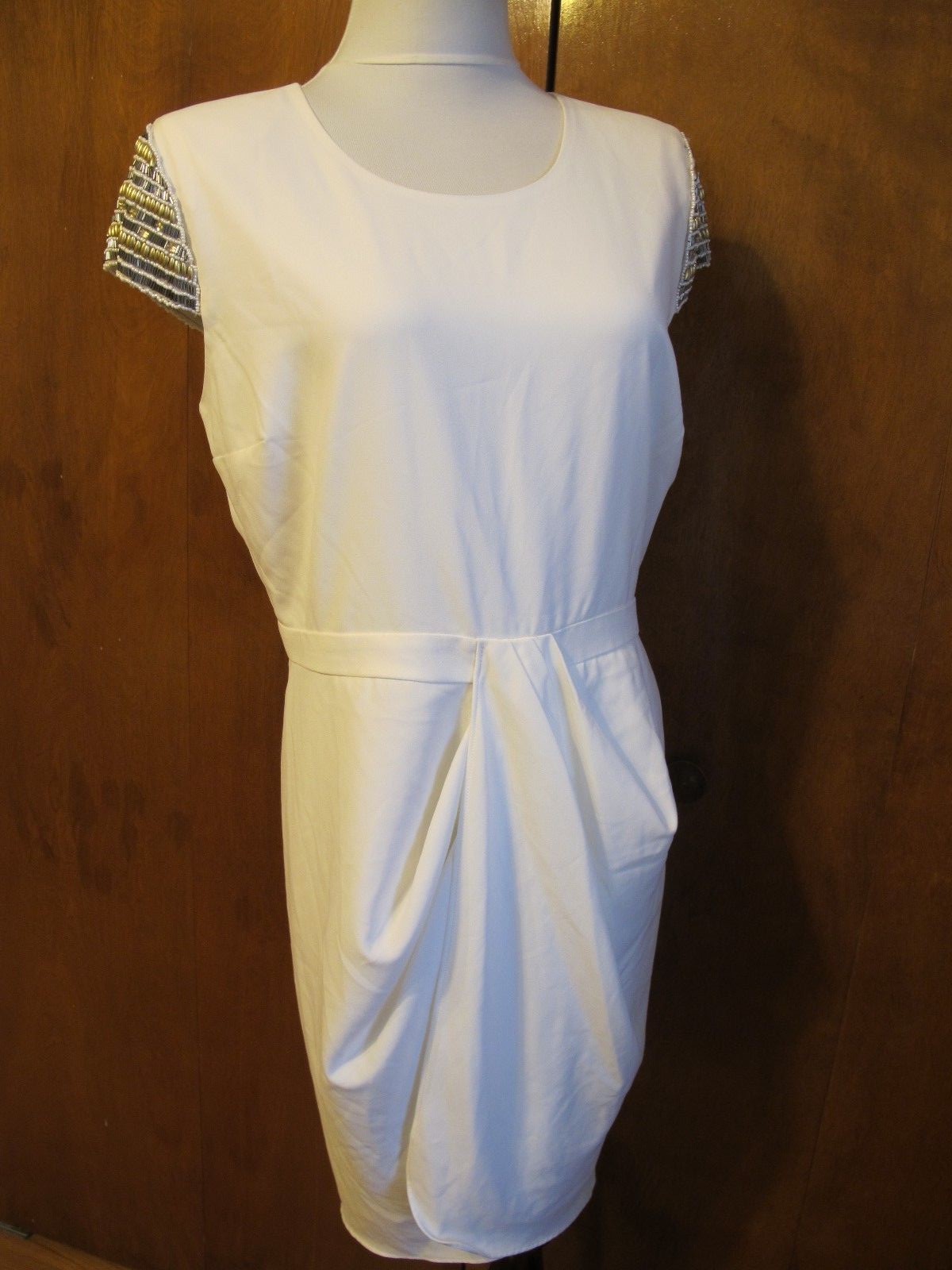 Guess women's off white evening wrap dress size 12 NWT fits size 10