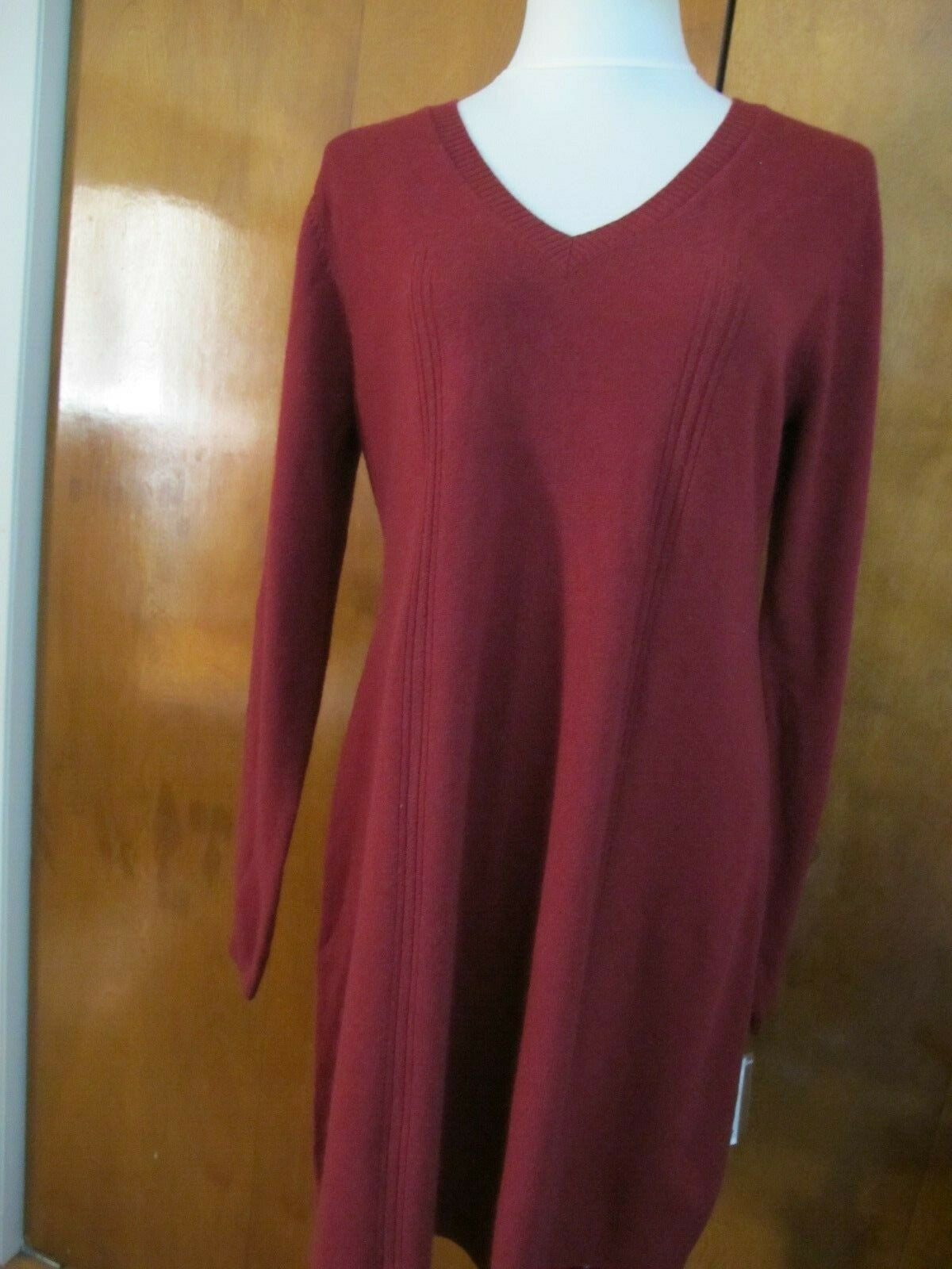 Chelsea &Theodore women's burgundy wool cashmere dress Xlarge Fits Large
