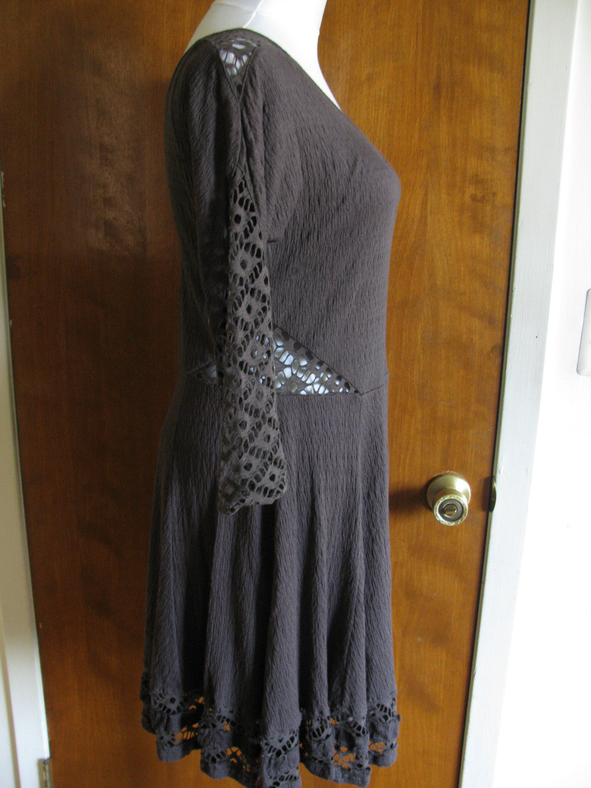 Free People womens brown soft rayon lined dress New runs small