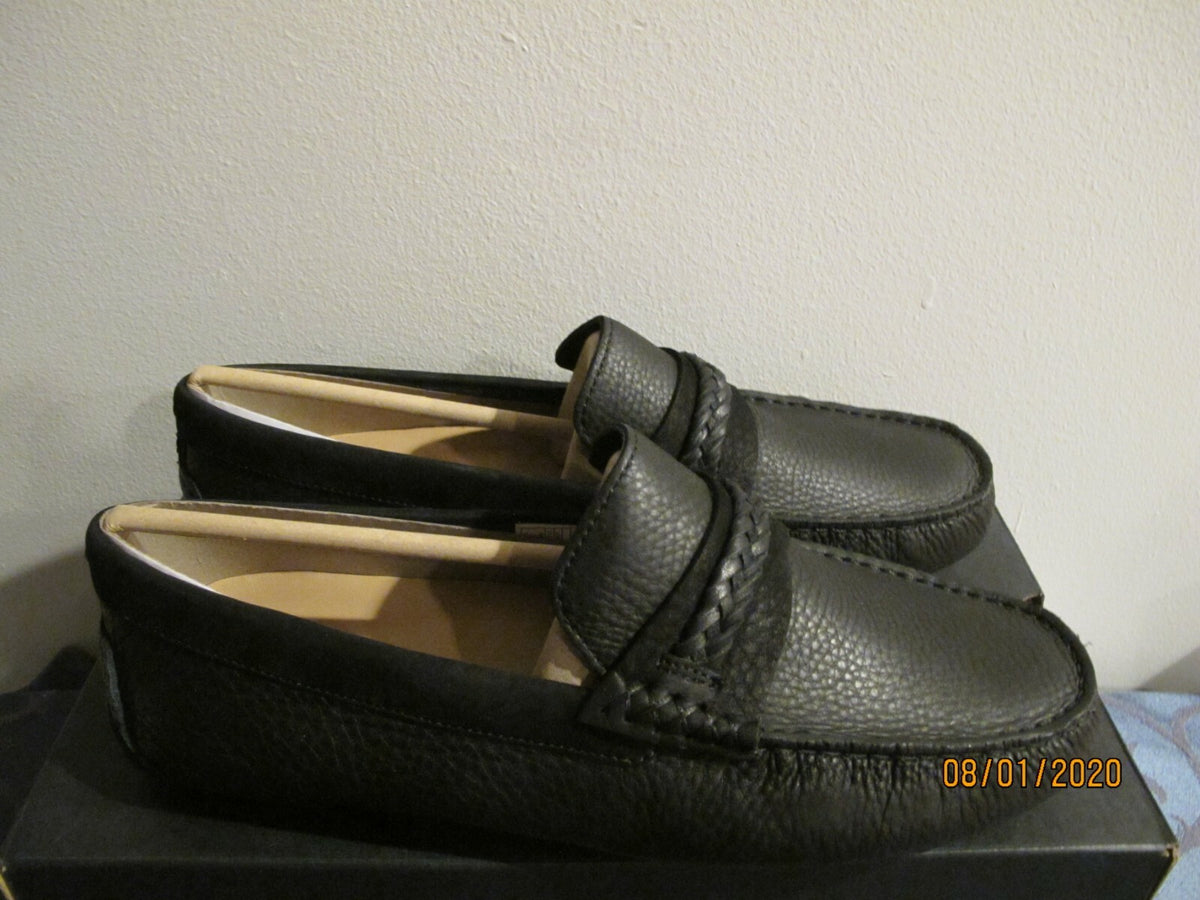 UGG Men's Henrick Leather Braid Black Shoes style 1106810 size 11 2E Wide