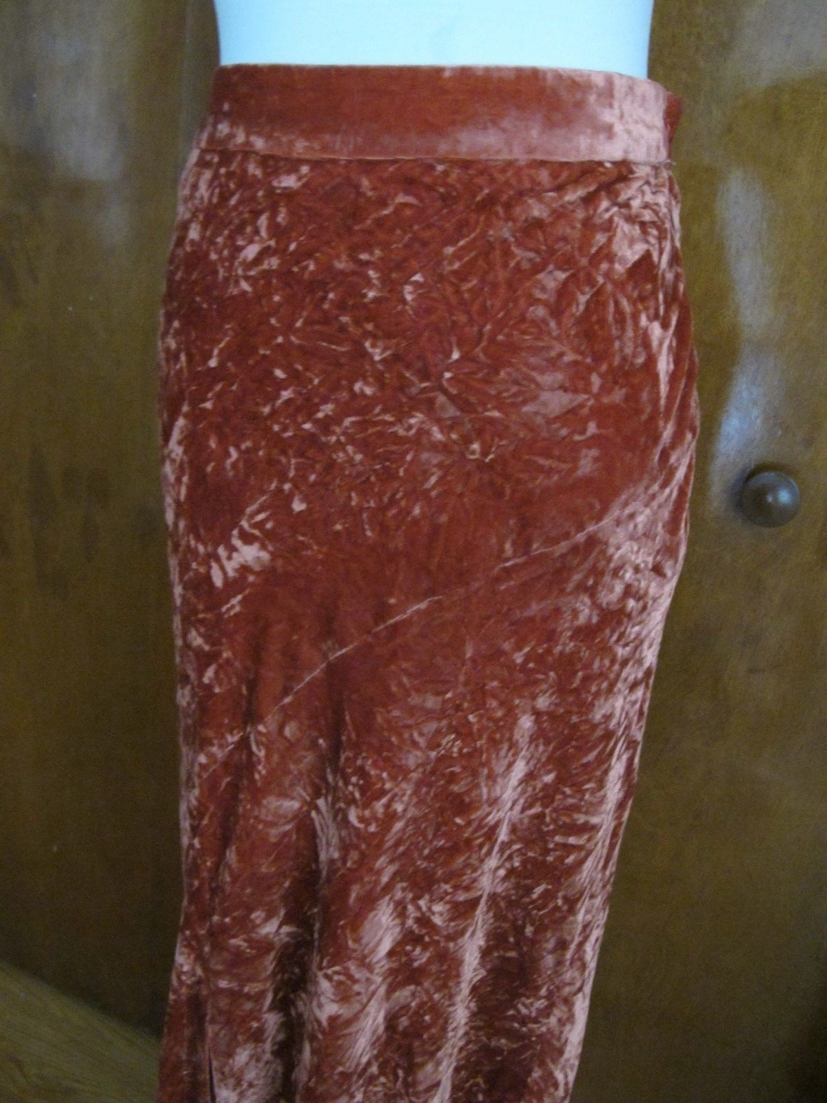 Anthropologie Maeve Women's Pink Rose Velour  Skirt New