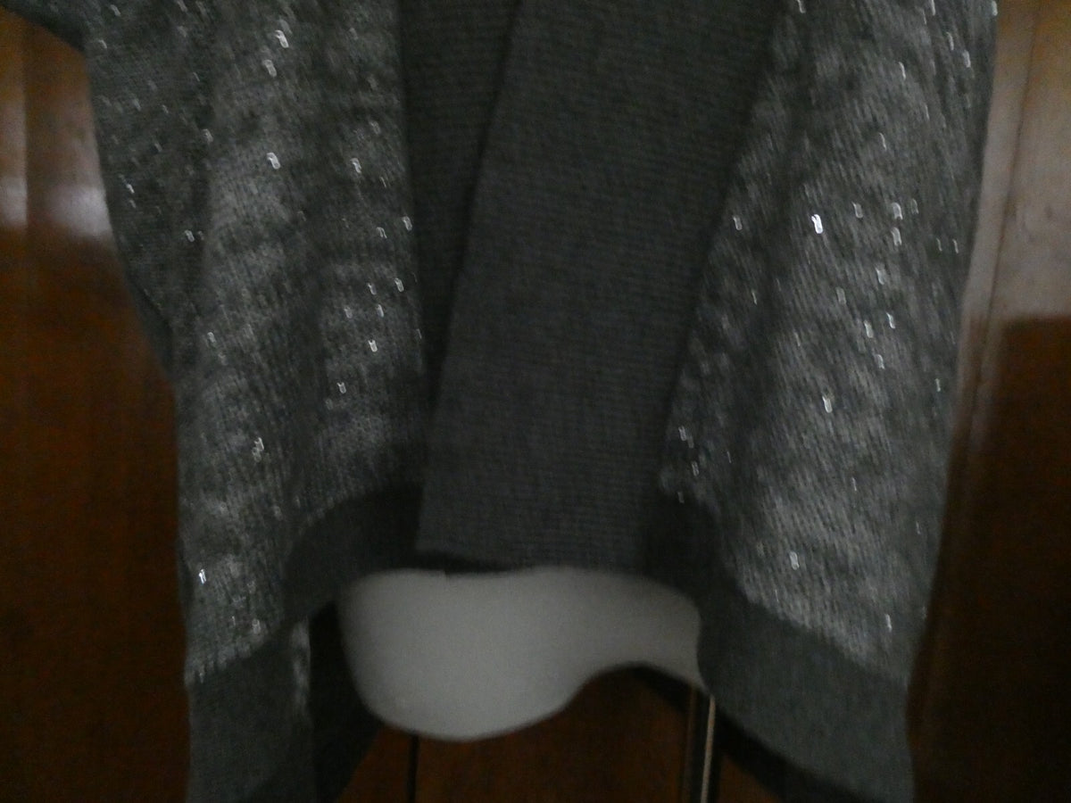 Ann Taylor Loft women's gray cotton/viscose stylish open front cardigan Small