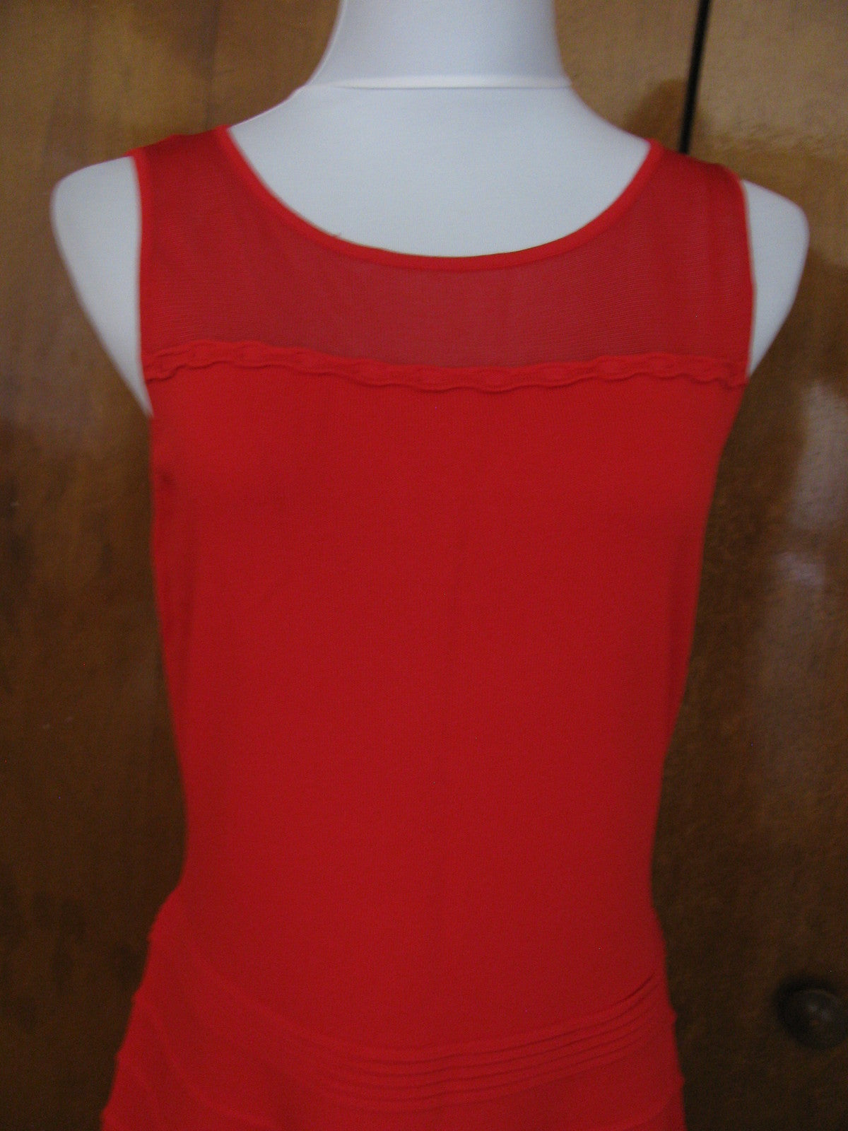 Ralph Lauren's women’s red stylish detailed sheer front NWT dress size Large