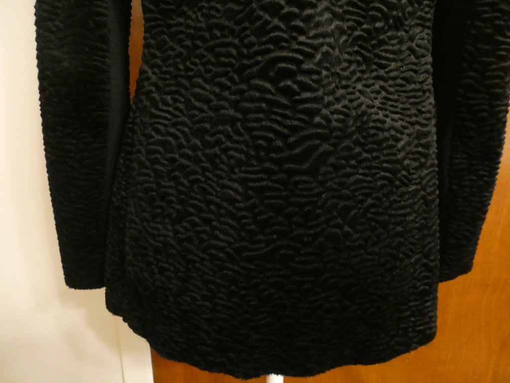 Carol Anderson By Invitation Women Textured Velour Black Jacket Toggle Buttons S