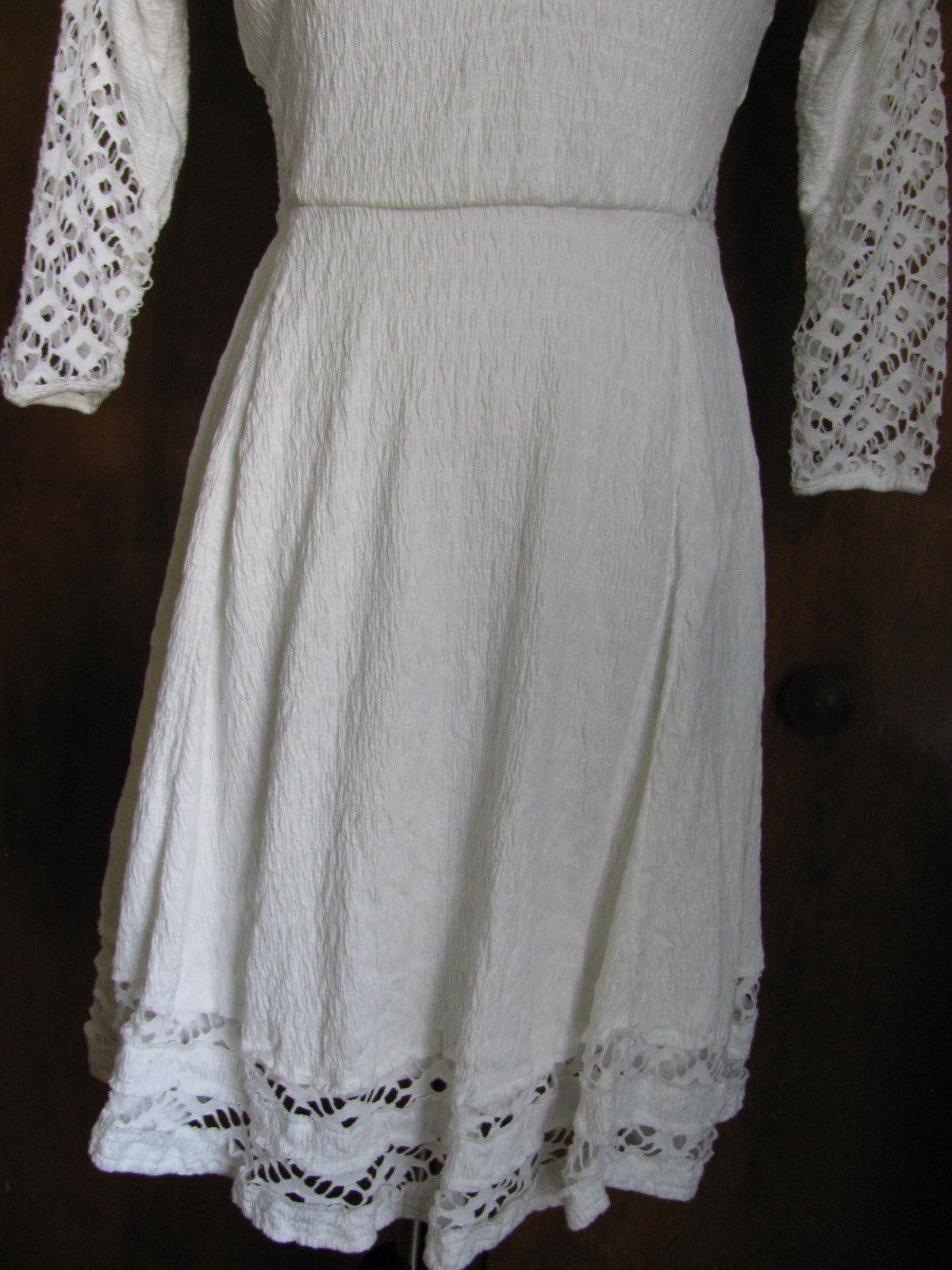 Free People womens snow lined crocheted soft rayon flare dress New
