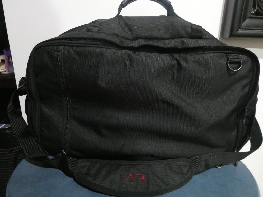 TUMI Expandable 3-in-1 Travel Bag Backpack Briefcase Black Ballistic Nylon 22"