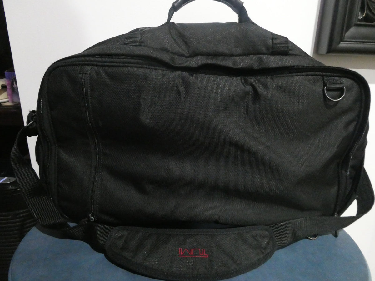TUMI Expandable 3-in-1 Travel Bag Backpack Briefcase Black Ballistic Nylon 22"