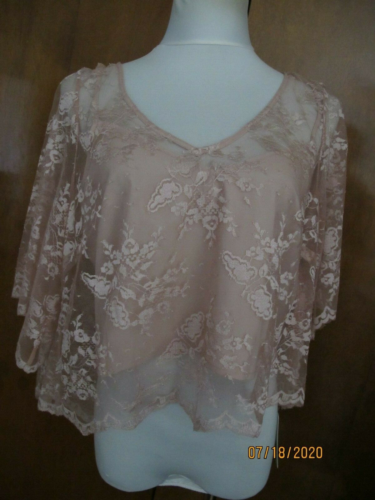 Donna Morgan Collection women’s aurora pink lined evening top size Large 