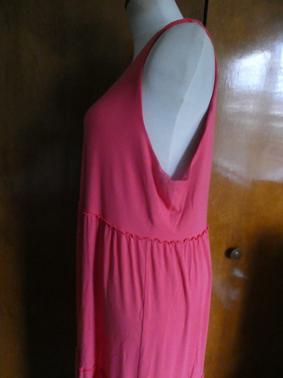 Chico's Women's Pink Maxi Detailed Rayon Dress Size 3 US Size Large
