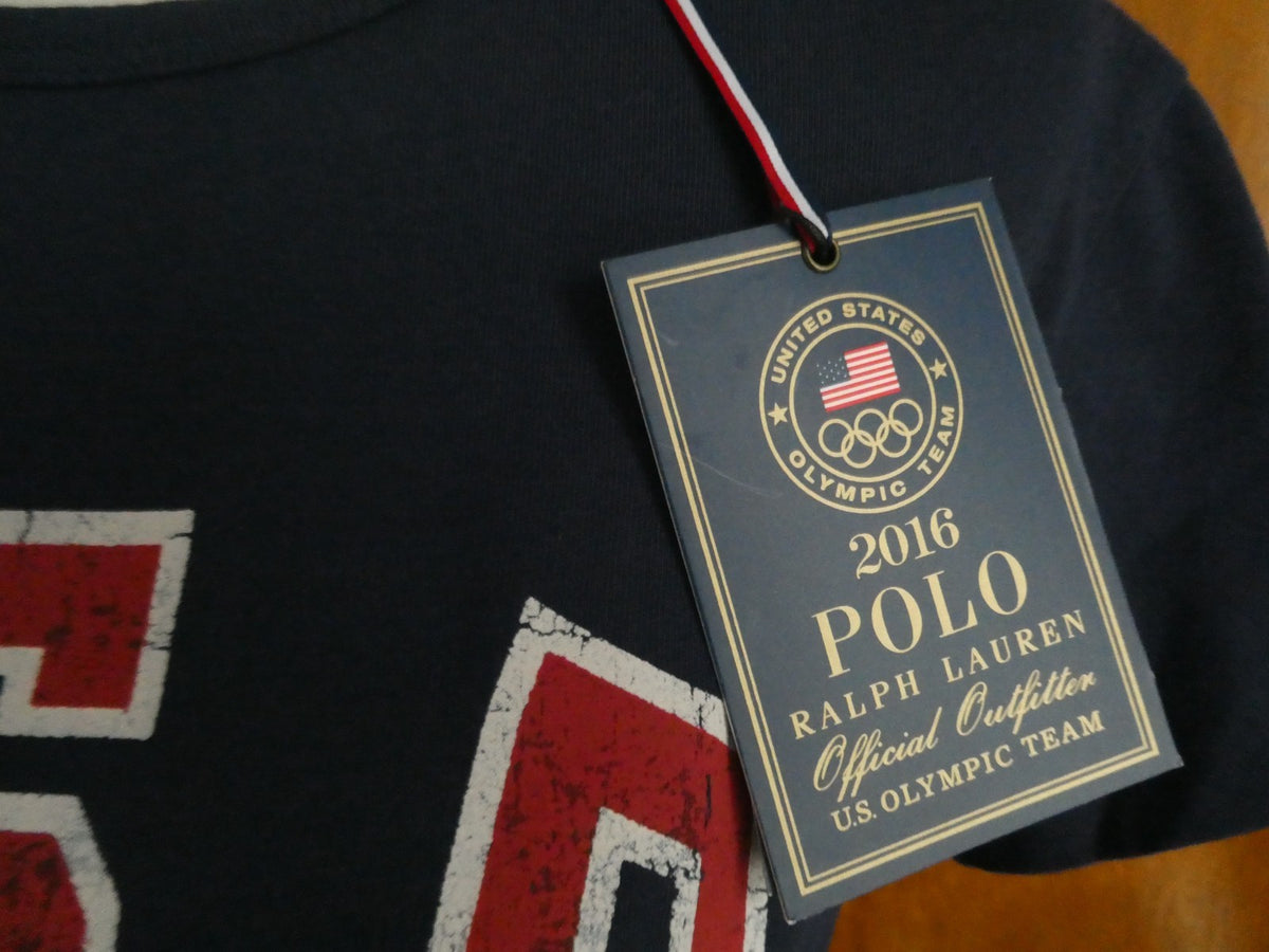 Polo Ralph Lauren 2016 Team USA Olympic Dress Women Navy Blue Cotton USA Graphic