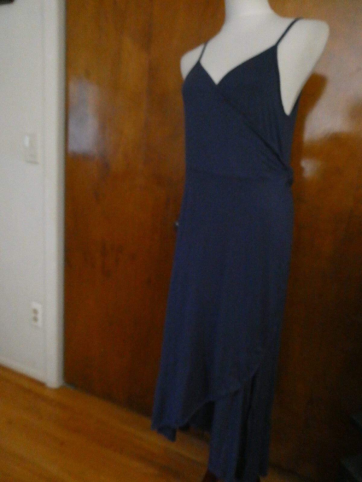 Gap Women's Navy Tie-Waist Midi Wrap Dress Size Large