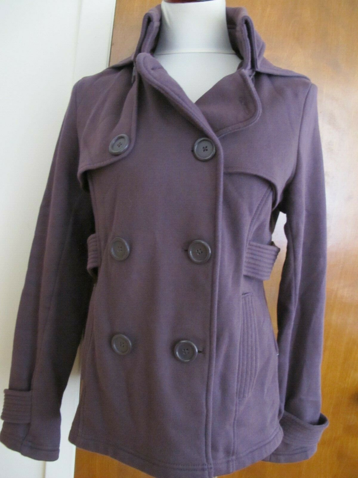 Hydraulic  women's eggplant cotton blends hooded blazer  