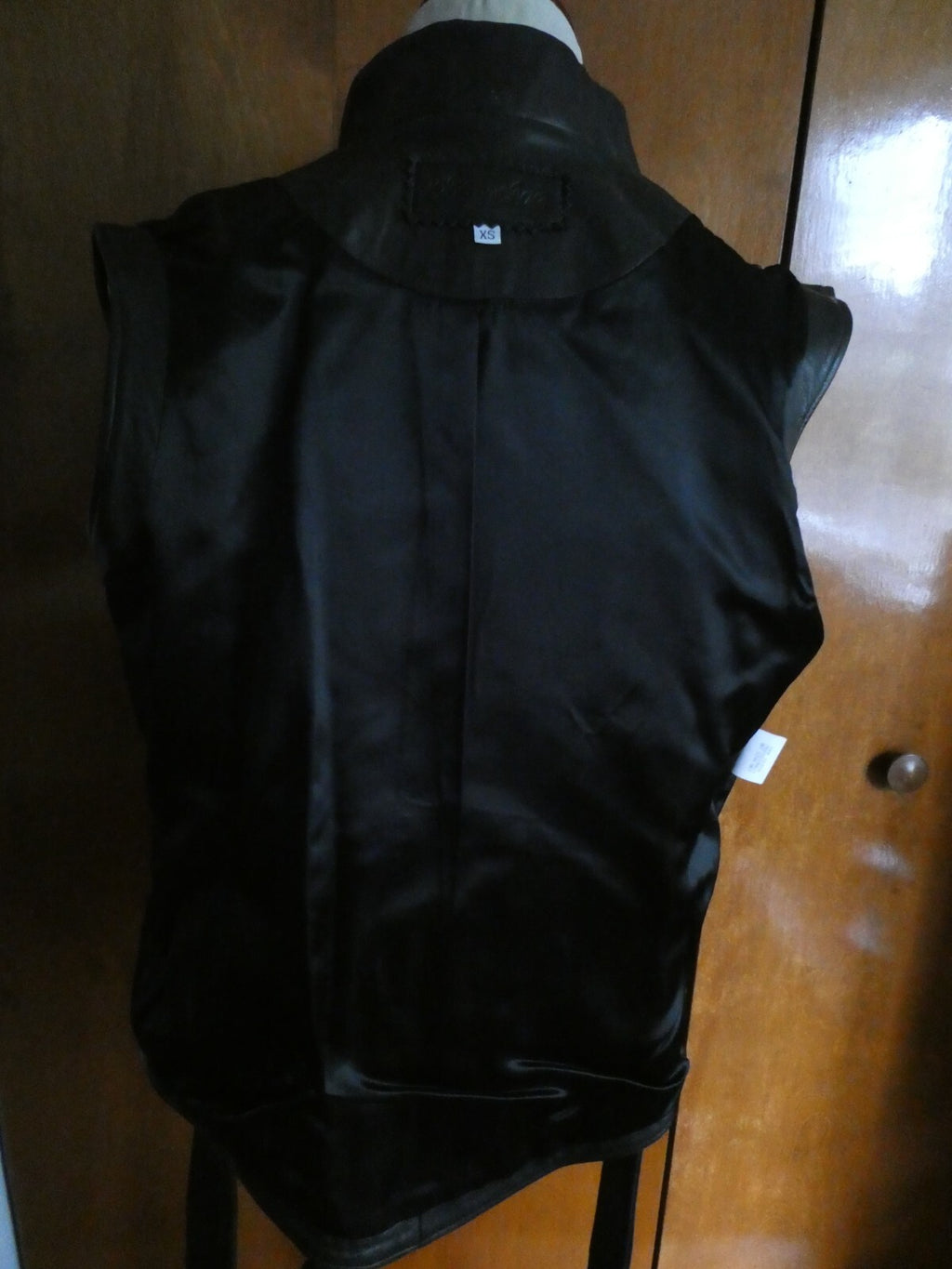 John Michael Designer Black 100% Soft Leather Woman's Vest Size XS